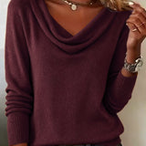 Pull Tendance À Manches Longues Avec Col En Fourrure