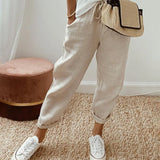 Pantalon Pur Coton Couleur Unie