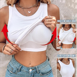 Débardeur Côtelé À Col Rond Avec Soutien-Gorge Intégré