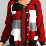 Cardigan à empiècements avec bloc de couleur