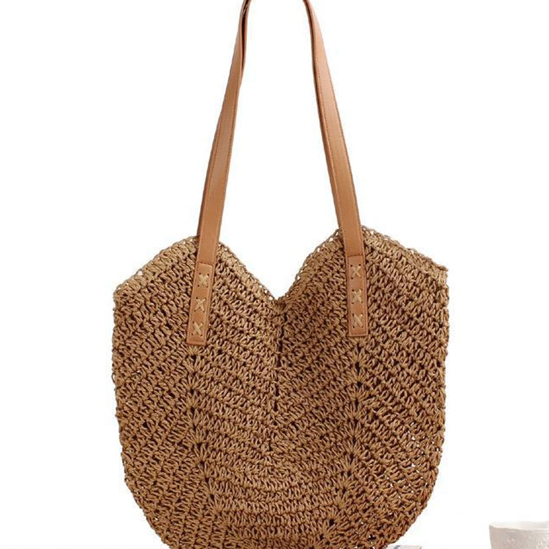 Sac fourre-tout en paille pour femme