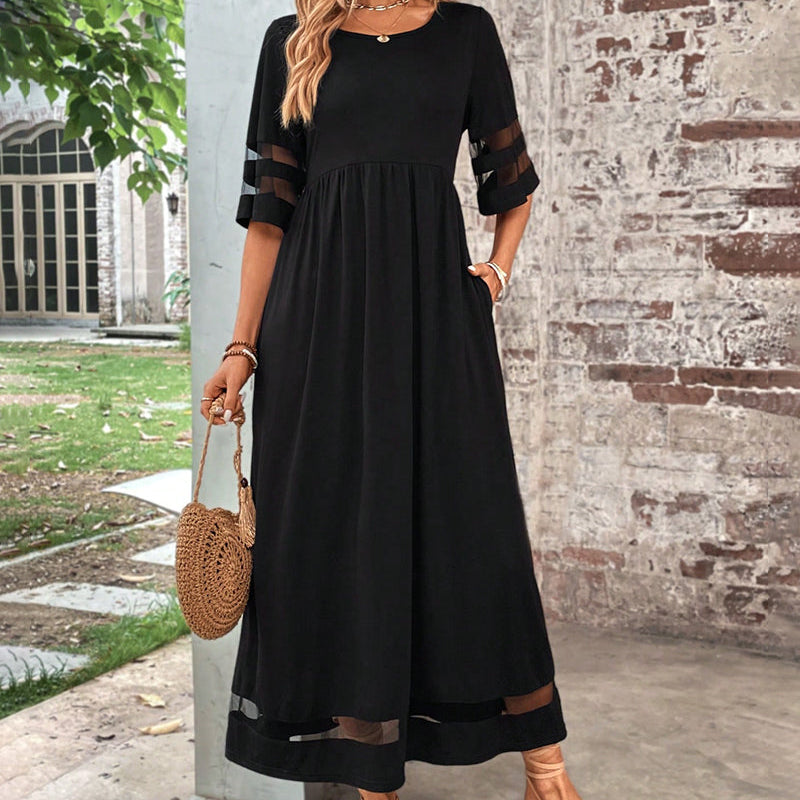 Robe élégante à Manches Mi-Longues Et Col Rond Décontracté