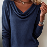 Pull Tendance À Manches Longues Avec Col En Fourrure