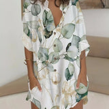 Robe boutonnée à manches longues et poche