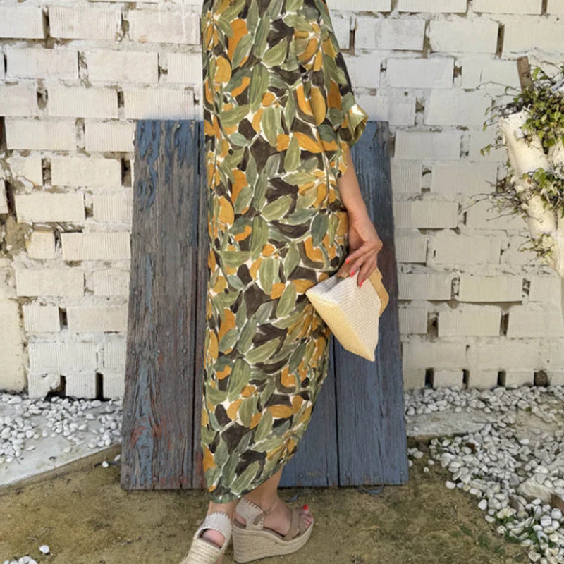Robe À Col En V Avec Imprimé Torsadé