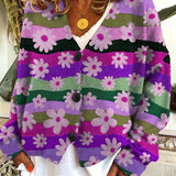 Lune | Cardigan Vintage Coloré avec Boutons pour Femme