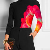 T-shirt skinny à col montant