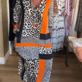 Robe imprimé géométrique léopard