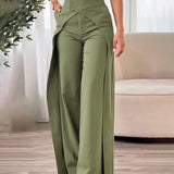 Pantalon Design Croisé Décontracté Jambe Large