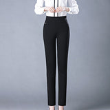 Pantalon taille haute décontracté avec poches