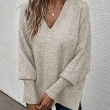 Pull Manche Lanterne Encolure En V