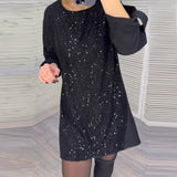 Robe à manches froncées et sequins