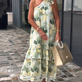Robe asymétrique à imprimé floral