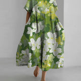 Robe ample imprimée à manches courtes