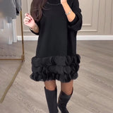 Robe élégante avec pétales patchwork