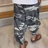 Pantalon décontracté à poches et imprimé camouflage