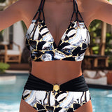 Bikini Rétro Imprimé Deux-Pièces