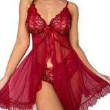 Ensemble De Nuisette Sexy En Mesh Transparent