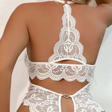 Pyjama Sexy En Dentelle À Entrejambe Ouvert
