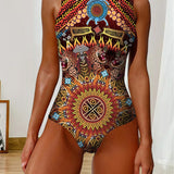 Maillot de Bain Paisley Sans Manches Monopièce