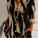 Blouse Col Montant Imprimé Irrégulier