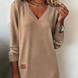 Robe Pull Col En V Élégante