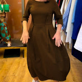 Robe à col rond et manches 2/3
