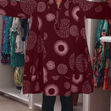 Robe décontractée à revers à imprimé géométrique