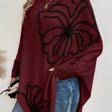 Pull Floral Large à Manches Gigot