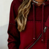 Sweat À Capuche Élégant À Blocs De Couleurs