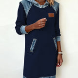 Robe À Capuche Avec Empiècements Contrastés