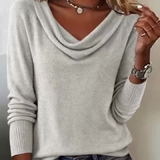 Pull Tendance À Manches Longues Avec Col En Fourrure