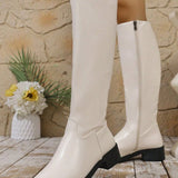 Bottes Mi-Mollet Femme À La Mode Avec Fermeture Éclair Latérale