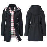 Trench Long Imperméable À Capuche Pour Femme