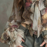 Blouse Imprimé Lotus Élégant