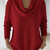 Pull Uni Col en Pile Pullover