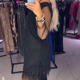 Robe Col Rond Mesh Transparent Couture