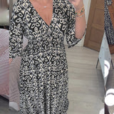 Robe longue imprimée rouge