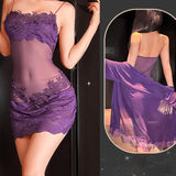Set De Chemise De Nuit Unie À Volants