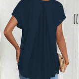 T-Shirt À Manches Courtes Uni Patchwork