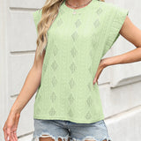T-shirt Uni Motif Losange Style Gilet