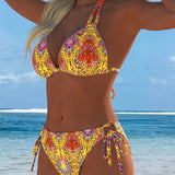 Bikini Coloré Licou Impression