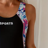 Maillot De Bain Une Pièce Angle Plat Débardeur Sport