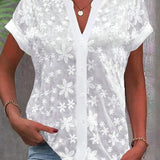 Blouse à manches courtes et col V