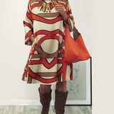 Robe imprimée design col rond
