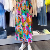 Robe à impression colorée et poches