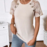 T-Shirt Col Rond Manches Raglan Uni