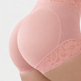 Culotte courte en dentelle avec effet gainant pour le ventre