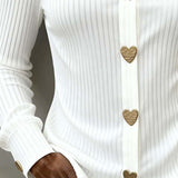 Chemise Boutonnage En Forme De Cœur Col