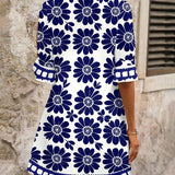 Robe Droite Élégante avec Imprimé Floral